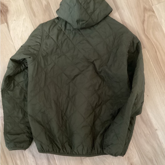 Patagonia olive  Green Hooded Jacket with Orange Interior - Picture 2 of 10